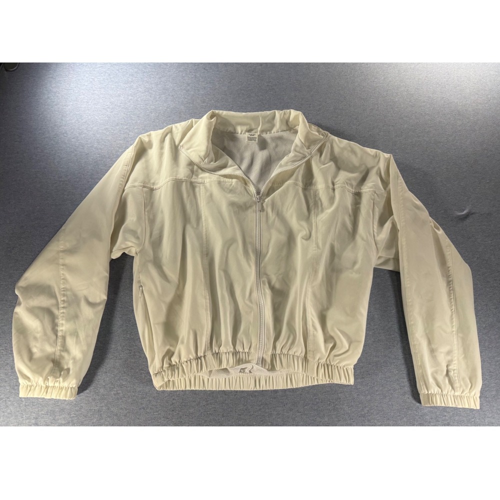 Victoria's Secret PINK Cream Windbreaker Jacket Mesh Lined Full Zip XS